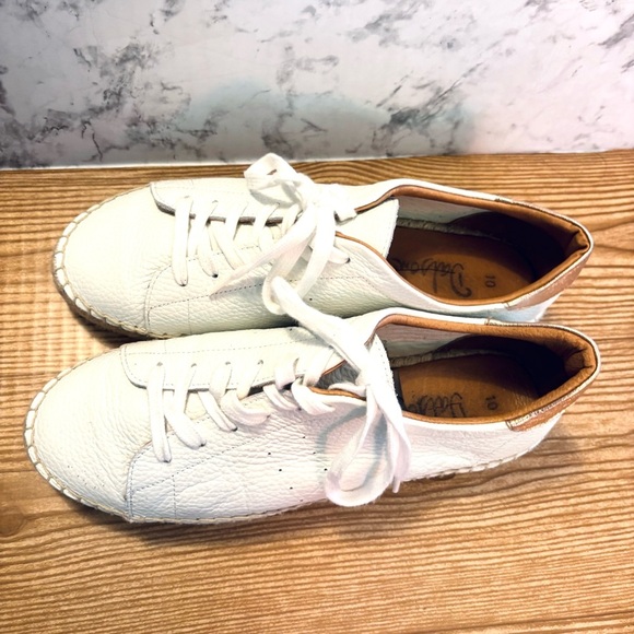 Dalson Anthropologie White Leather Espadrilles Sneakers Woven Made in Spain 10 - Picture 6 of 8